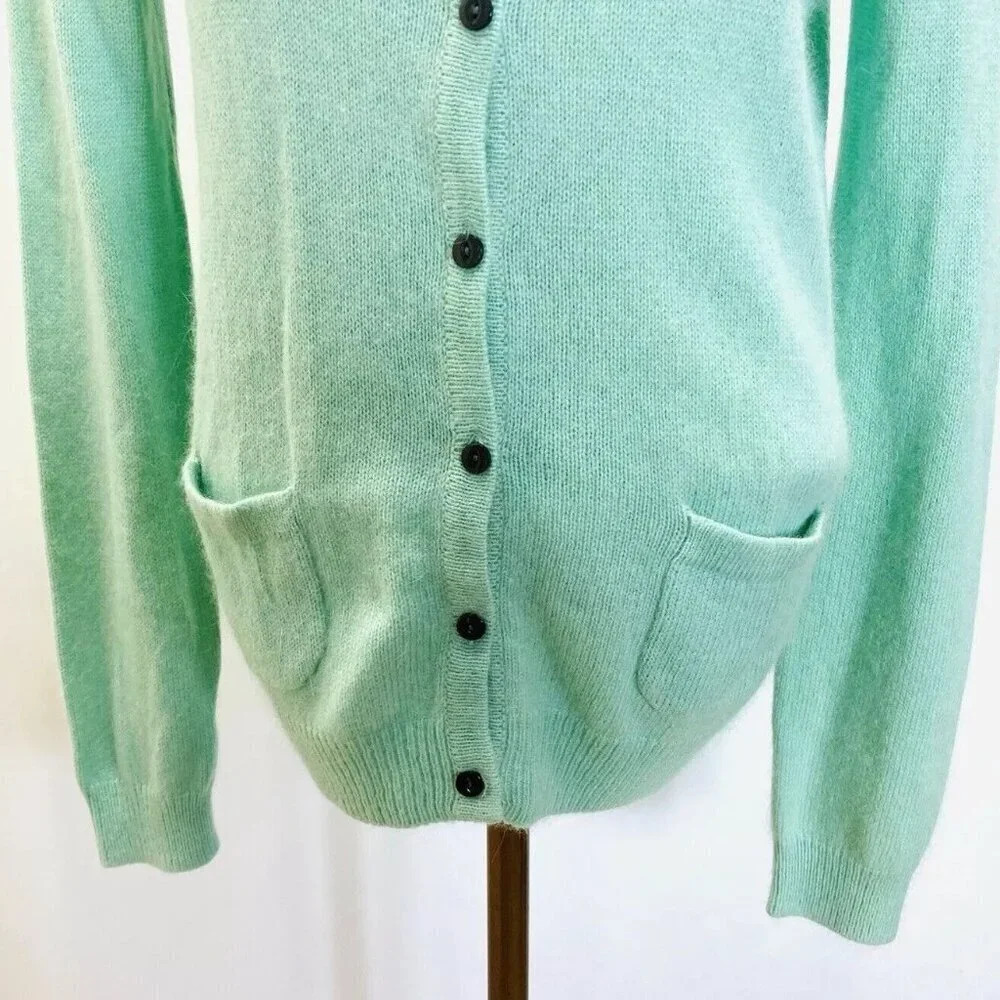 NWT H&M BASIC Women Long Sleeve Open Front Green Casual Cardigan Sweater Small - Picture 3 of 12